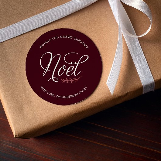 NOELメリークリスマスパーソナライズされた ラウンドシール