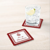 NOELメリークリスマスホリデーボー赤と白ブル ペーパーコースター (インサイチュ)