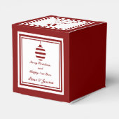 NOELメリークリスマスレッド&ホワイトパーソナライズ フェイバーボックス (裏面サイド)