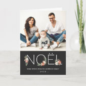 NOELモダンタイポグラフィポインセチアフローラ写真 シーズンカード (正面)