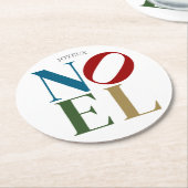 NOELレタポップ・アートのー・アートインスパイア・クリスマス ラウンドペーパーコースター (アングル)