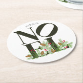 NOELレタポップ・アートのー・アートインスパイア・クリスマス ラウンドペーパーコースター (アングル)