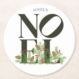 NOELレタポップ・アートのー・アートインスパイア・クリスマス ラウンドペーパーコースター