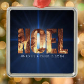 NOEL出生シーンミニマリストクリスマス メタルオーナメント