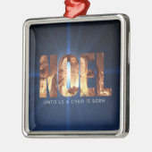 NOEL出生シーンミニマリストクリスマス メタルオーナメント (左)