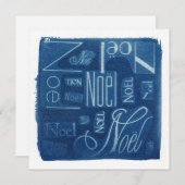 Noël印刷のCyanotypeのスクエア シーズンカード (正面/裏面)