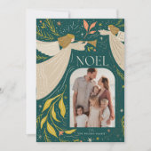NOEL天使ティール(緑がかった色)2写真クリスマス シーズンカード (正面)