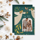 NOEL天使ティール（緑がかった色）2写真クリスマス シーズンカード
