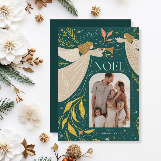 NOEL天使ティール(緑がかった色)2写真クリスマス シーズンカード