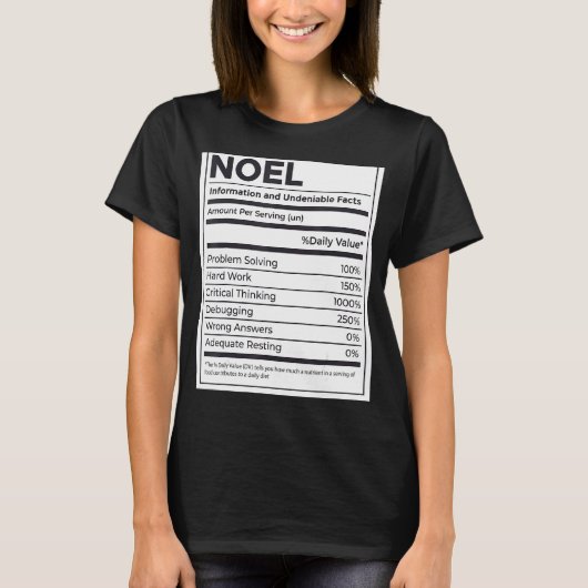 Noel栄養情報問題解決懸命 Tシャツ (正面)