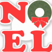 NOEL積み上げ文字スクエア(リース付き) シール (正面)