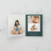 NOEL金ゴールドウエレガントィンターベリーフレームフォトホリデー シーズンカード (内部)