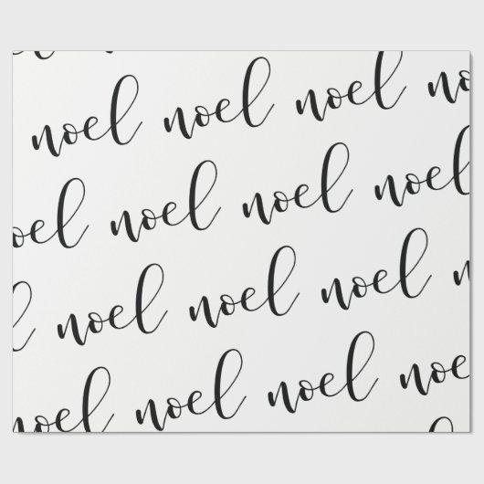 Noel |の白黒クリスマスの原稿 ラッピングペーパー (フラット)