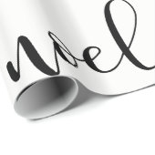 Noel |の白黒クリスマスの原稿 ラッピングペーパー (ロールコーナー)