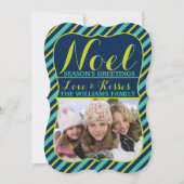 {Noel}ネイビーティール(緑がかった色)&ライムシーズンのグリーティングフォト シーズンカード (正面)