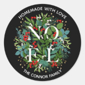 NOEL ホーリーベリーの手作りクリスマス ラウンドシール (正面)