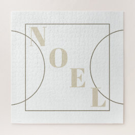 Noel | モダン シックなクリスマスの白とブロンズ調 ジグソーパズル