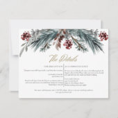  Noel ラスティック ウィンター クリスマス パイン 結婚式 詳細  招待状 (正面)