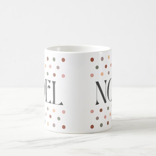 "NOEL"レトロ点々のあるクリスマスギフトマグ コーヒーマグカップ (中央)