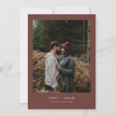 NOEL 素朴 Christmas Pine Winter Photo 結婚's 招待状 (裏面)