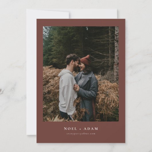 NOEL 素朴 Christmas Pine Winter Save the Date 招待状 (裏面)