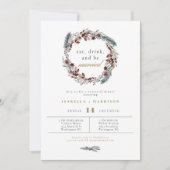 NOEL 素朴 Winter Pineのリハ結婚ーサルディナー 招待状 (正面)