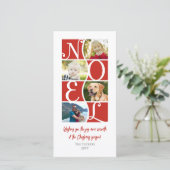 NOEL 4-Photo 赤と白 Christmas シーズンカード (スタンド正面)