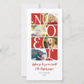 NOEL 4-Photo 赤と白 Christmas シーズンカード (正面)