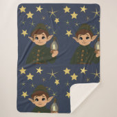 Noël Adorable Elfe et Nuit Étoilée シェルパブランケット (正面)