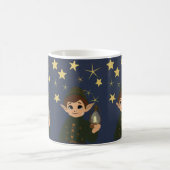 Noël Adorable Elfe et Nuit Étoilée Magique コーヒーマグカップ (中央)