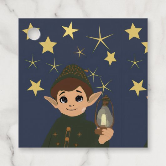 Noël Adorable Elfe - Personnalisable フェイバータグ (正面)