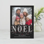 Noel Black Redエレガント Photo Christmas Card カード (スタンド正面)
