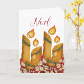 "Noel" Christmas Candle greeting card カード (黄色い花)
