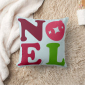 Noel Cute Festive Retro Blue Christmas クッション (ブランケット)