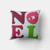 Noel Cute Festive Retro Blue Christmas クッション (裏面)