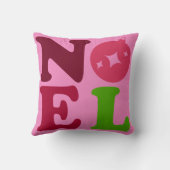 Noel Cute Festive Retro Christmas Pink Green クッション (裏面)