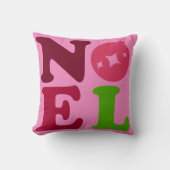 Noel Cute Festive Retro Christmas Pink Green クッション (正面)