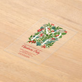 NOEL Elegant Greenery Christmas アクリル招待状 (レイダウン)