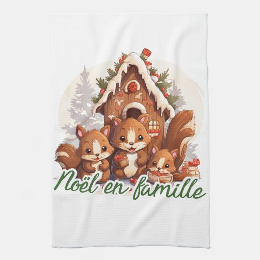 Noël en famille キッチンタオル (縦)