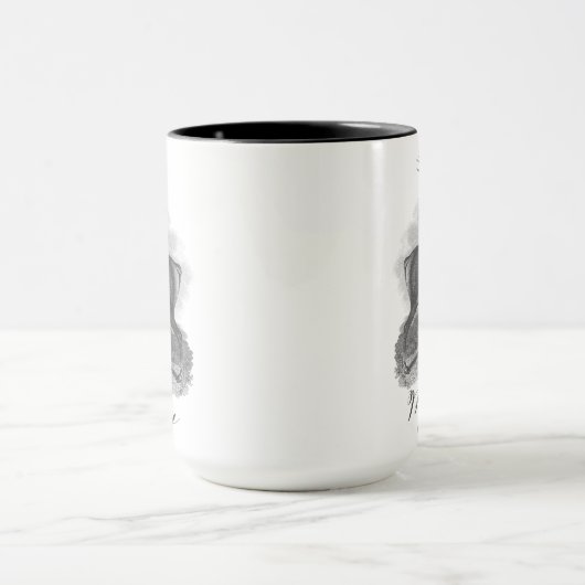 Noel mug with an beautiful antique deer etching. マグカップ (中央)