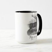 Noel mug with an beautiful antique deer etching. マグカップ (正面右)
