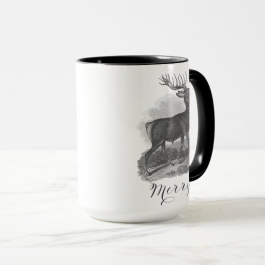 Noel mug with an beautiful antique deer etching. マグカップ (正面右)
