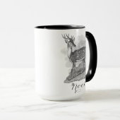 Noel mug with an beautiful antique deer etching. マグカップ (正面右)