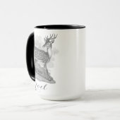 Noel mug with an beautiful antique deer etching. マグカップ (正面左)