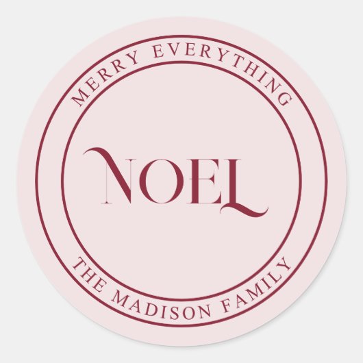 Noel Playful Vintage Christmas ラウンドシール (正面)