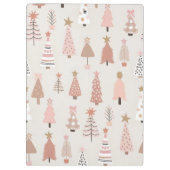 Noël Scandinave Sapins Roses クリップボード (裏面)