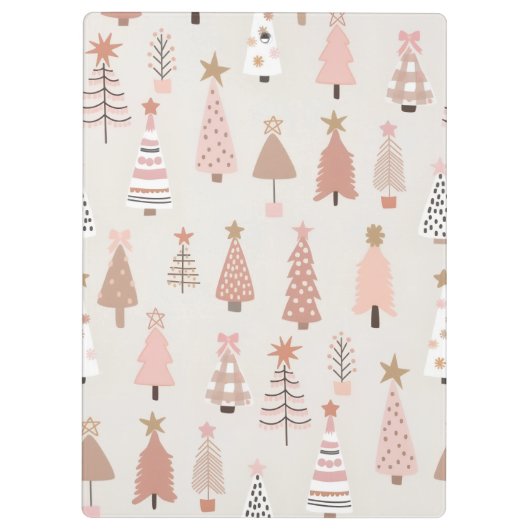 Noël Scandinave Sapins Roses クリップボード (裏面)