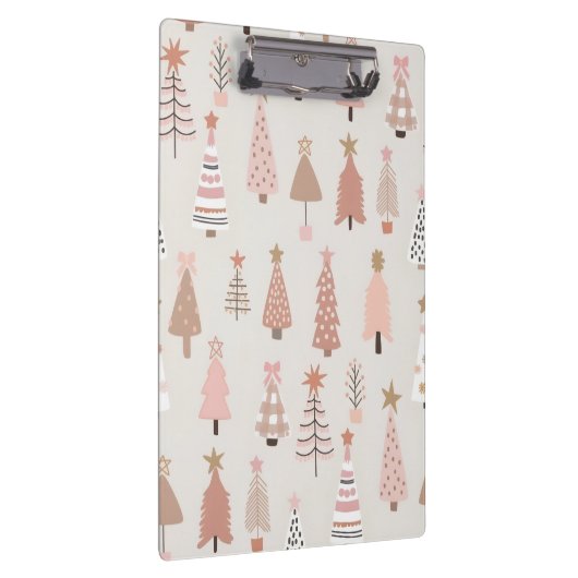 Noël Scandinave Sapins Roses クリップボード (右)