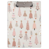 Noël Scandinave Sapins Roses クリップボード (正面)