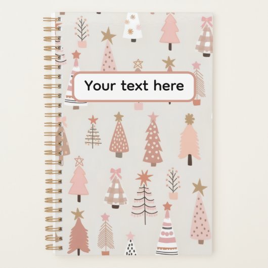 Noël Scandinave Sapins Roses プランナー手帳 (正面)